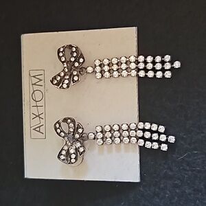 Axiom Rhinestone Bow Earrings 1002